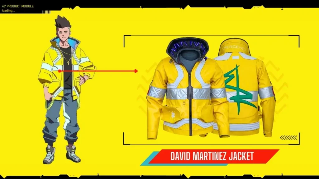 front and back view of David Martinez yellow jacket