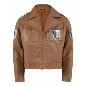 scout regiment brown leather jacket