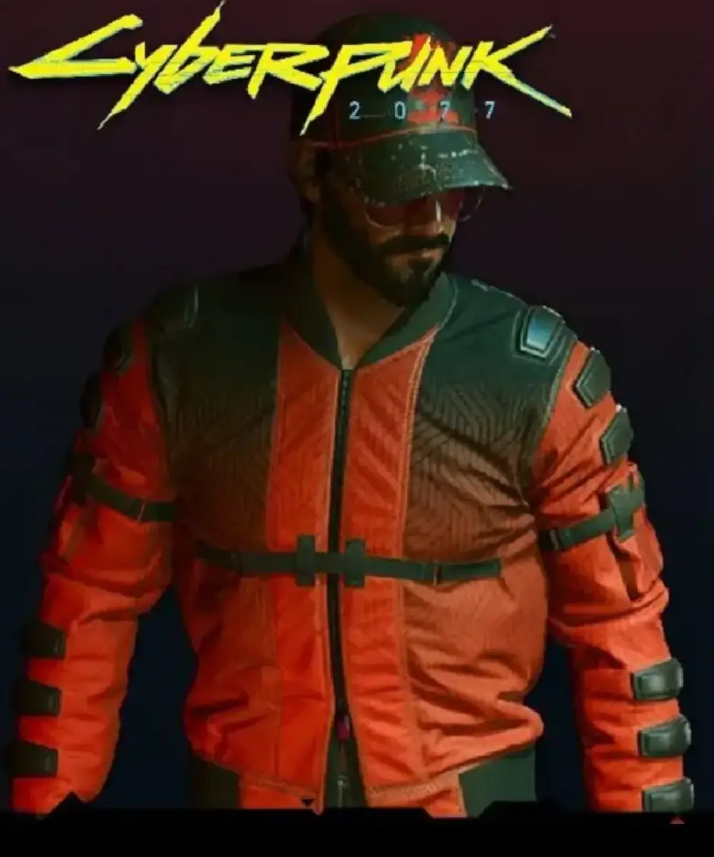 cyberpunk 2077 samurai orange bomber jacket