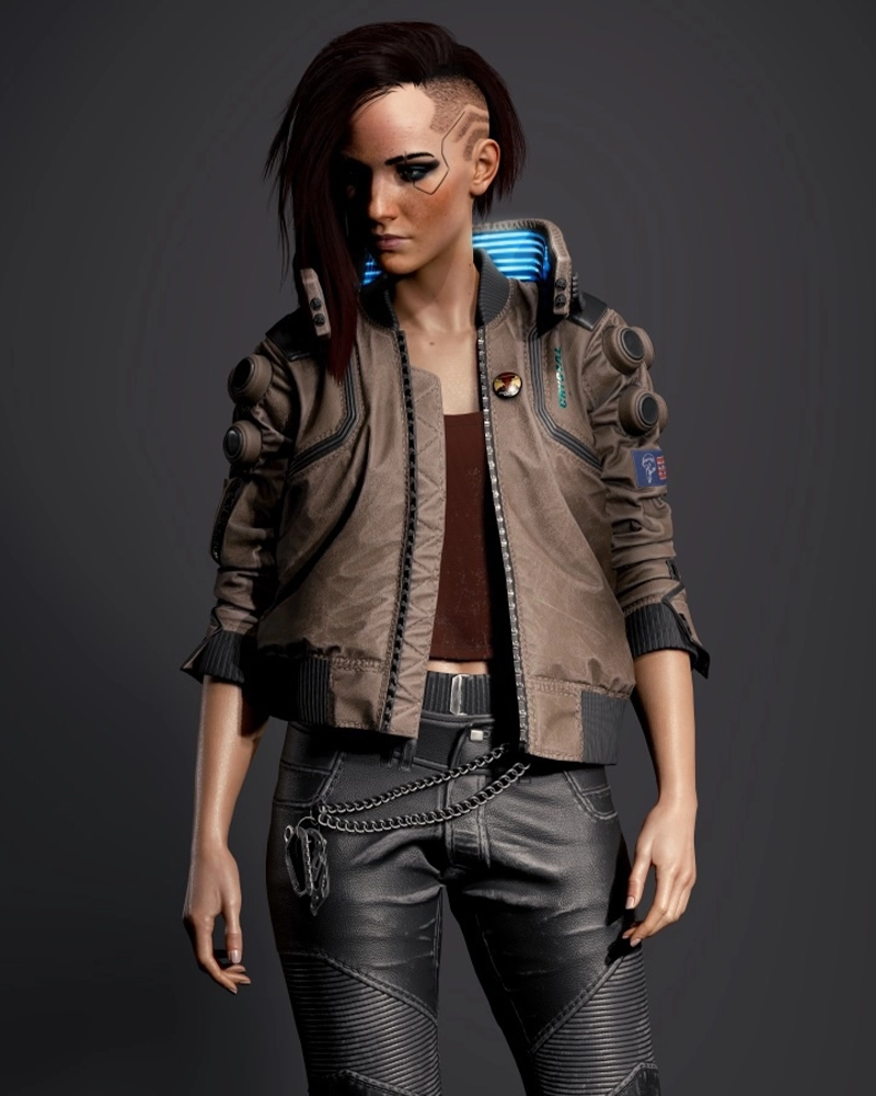 cyberpunk 2077 valerie samurai bomber leather jacket